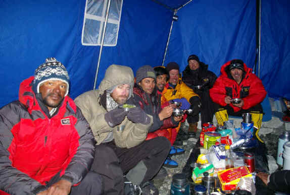 Peak Freaks Everest Team 2008 hanging out at Camp 2