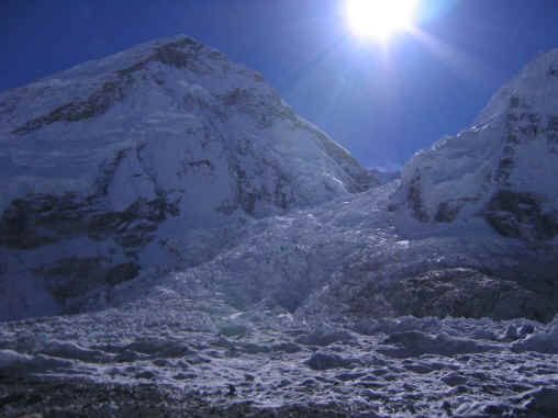 Khumbu Ice-Fall at sunrise