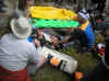 crash victim receiving treatment