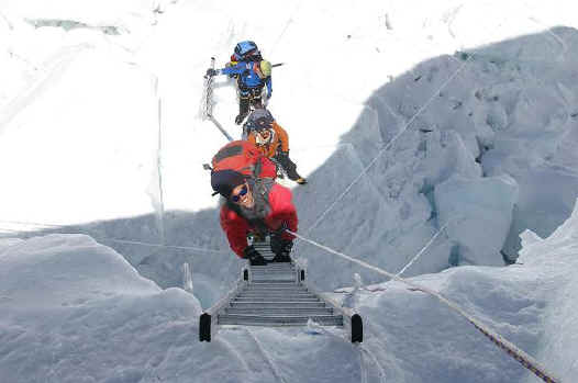 Peak Freaks Everest team 2008 on the ice-fall