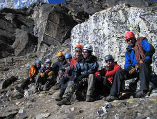 Pumori team 2009 training and resting