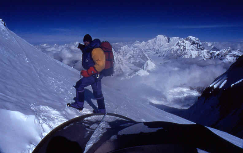 Tim Rippel fixing the route North Ridge Everest in 1992